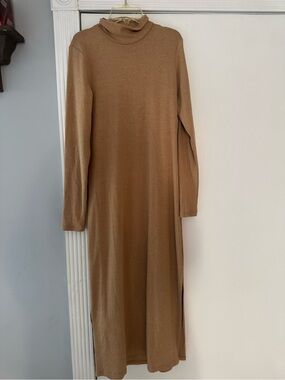 Charles Henry Camel Turtleneck Maxi Sweater Dress Women’s Medium